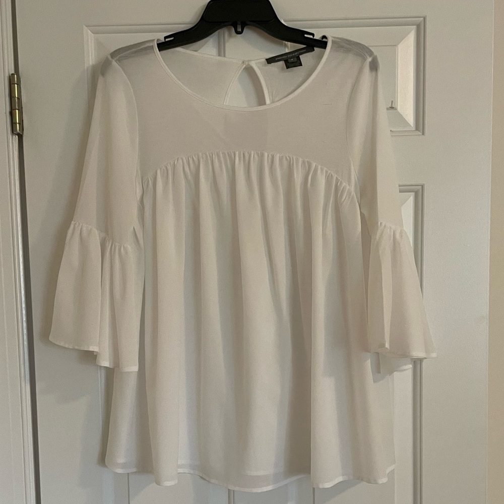 French connection white flowy top - size small